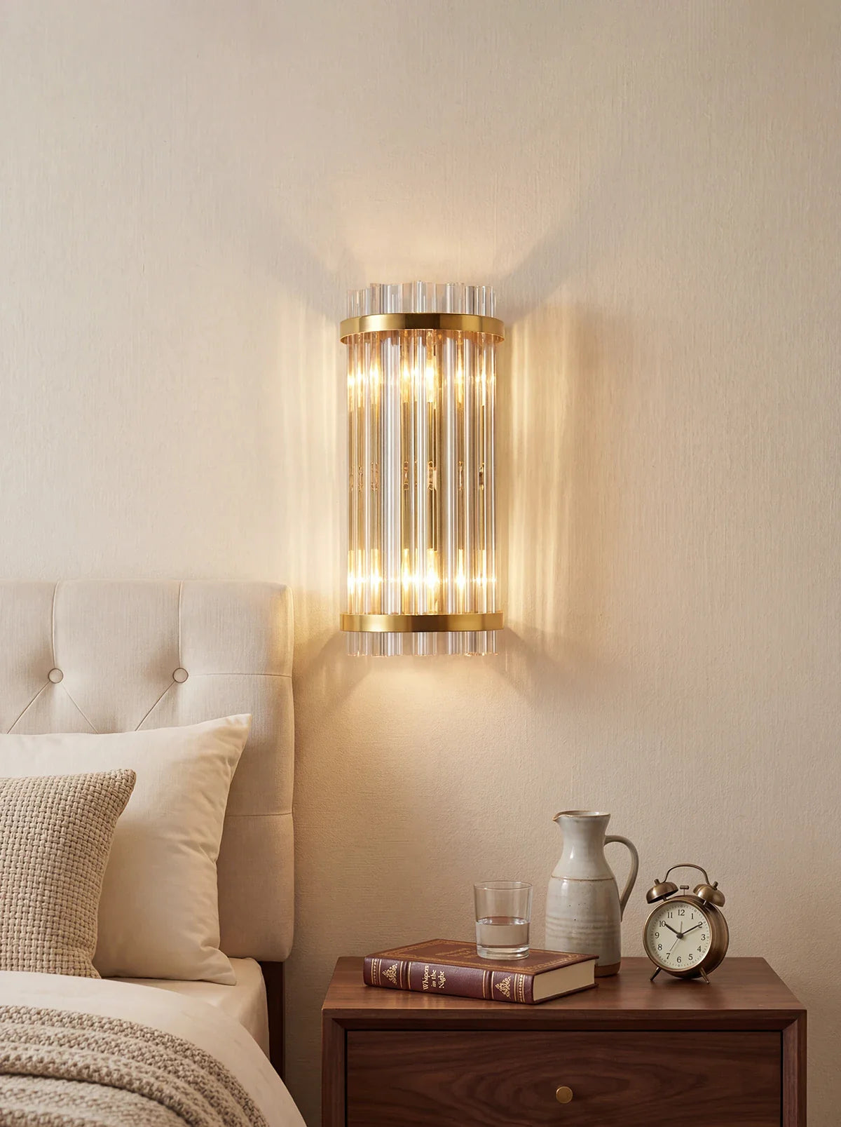 Three Sided Crystal Rod Wall Lamp