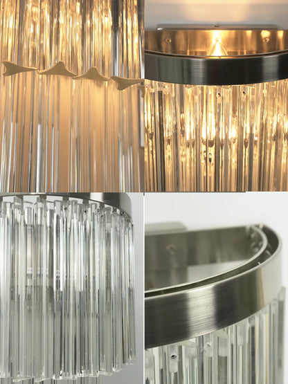 Tiered Clear Glass Rod Wall Light