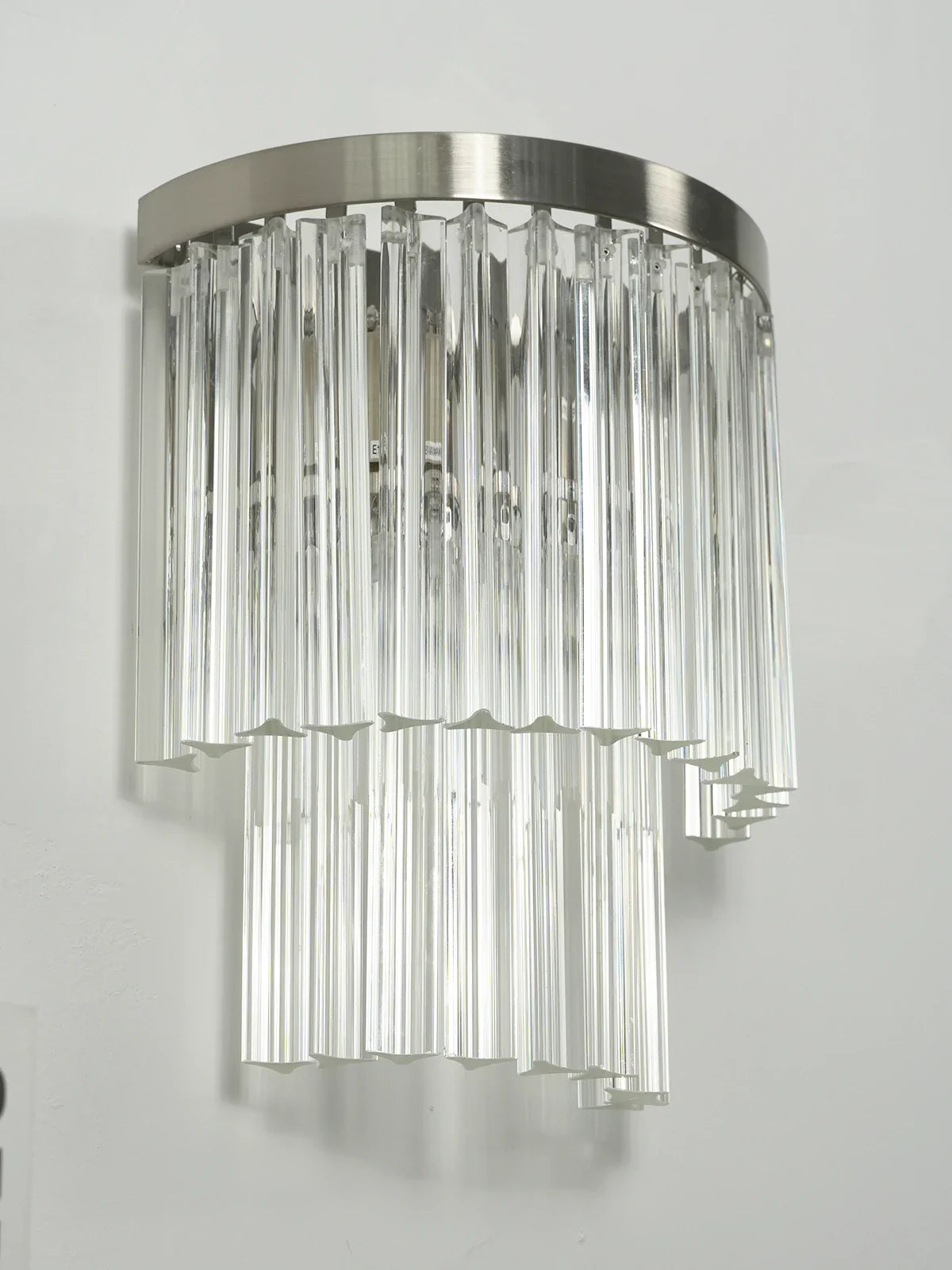 Tiered Clear Glass Rod Wall Light