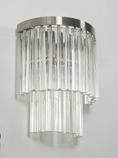 Tiered Clear Glass Rod Wall Light