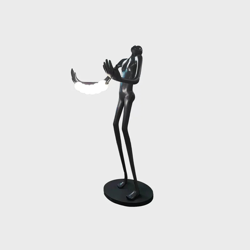 Tilt-head human sculpture floor lamp by korewolamp featuring a modern, artistic design with a tall standing silhouette and adjustable head.