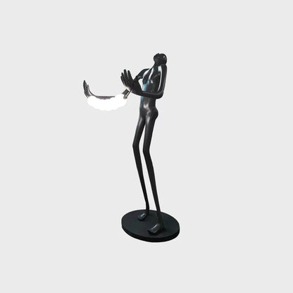Tilt-head human sculpture floor lamp by korewolamp featuring a modern, artistic design with a tall standing silhouette and adjustable head.