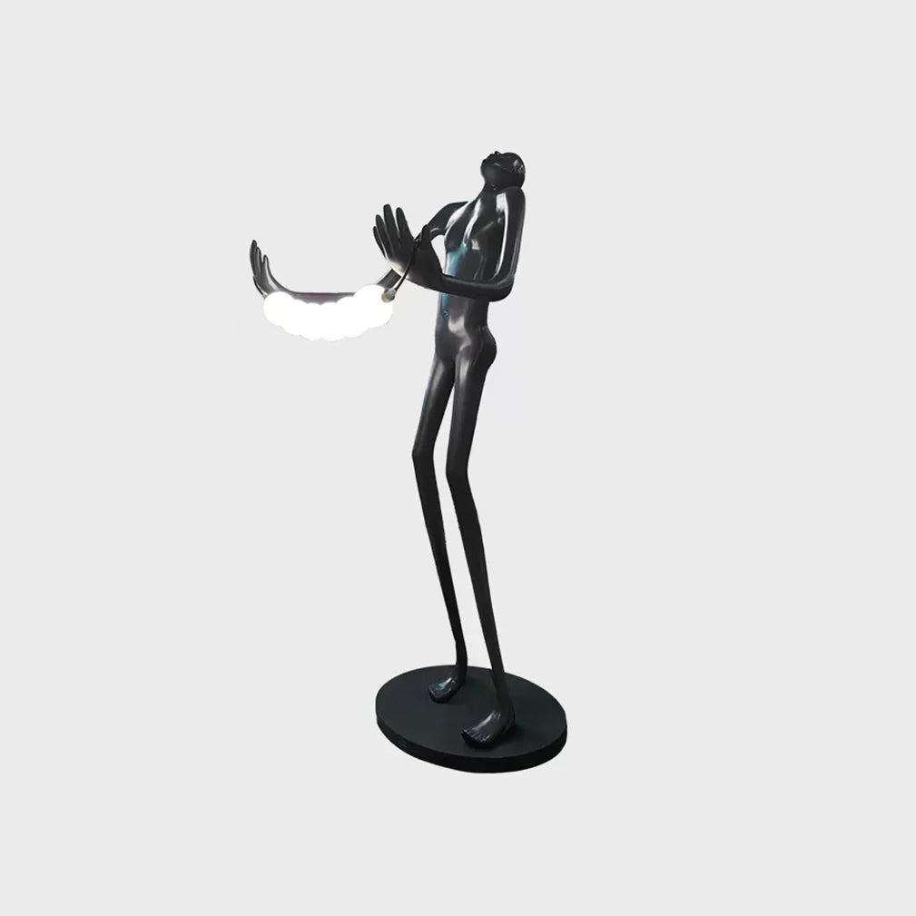 Korewolamp tilt-head human sculpture floor lamp with adjustable head and modern design, ideal for contemporary interior lighting.