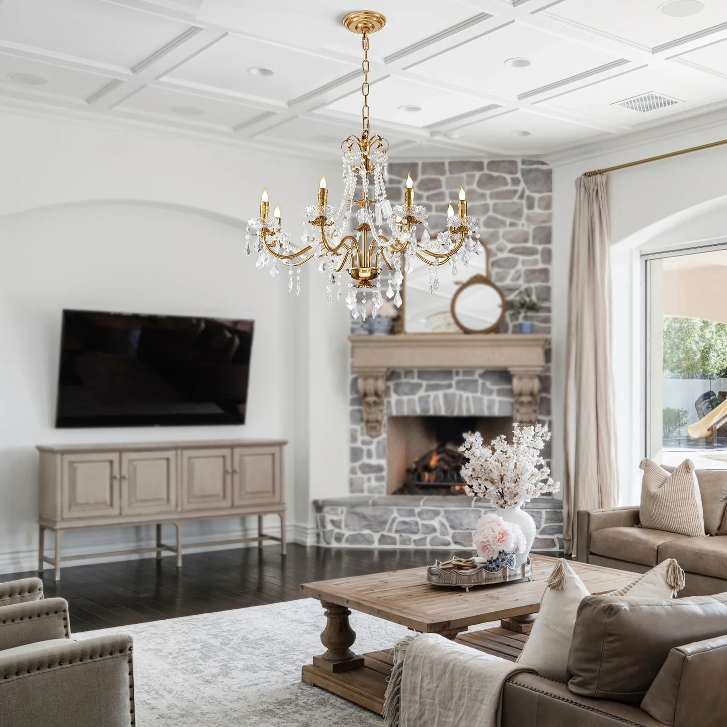 Floral Candelabra Crystal Chandelier