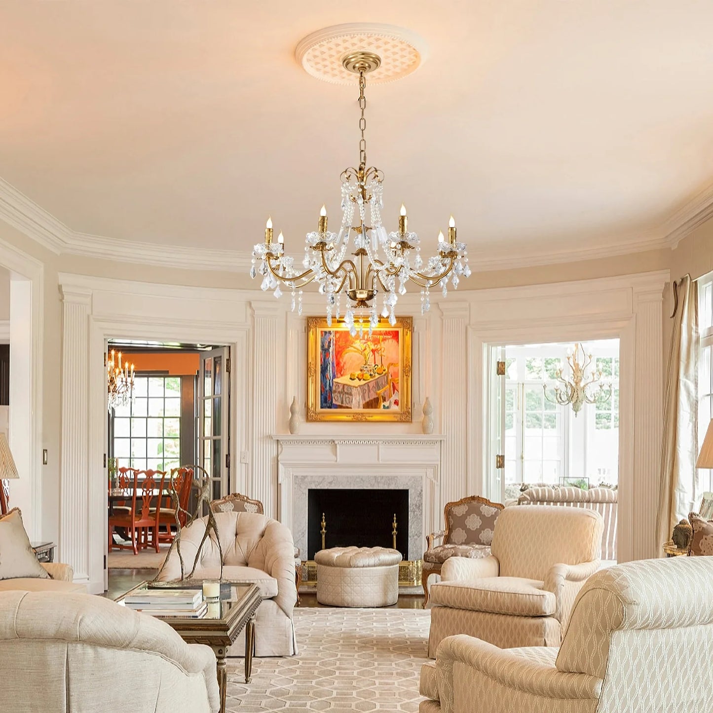 Floral Candelabra Crystal Chandelier