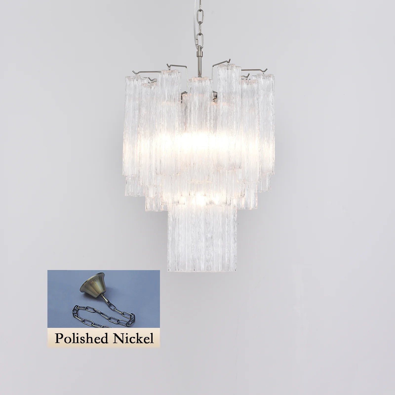 Transparent Murano Glass Tube Chandelier - Nuvé