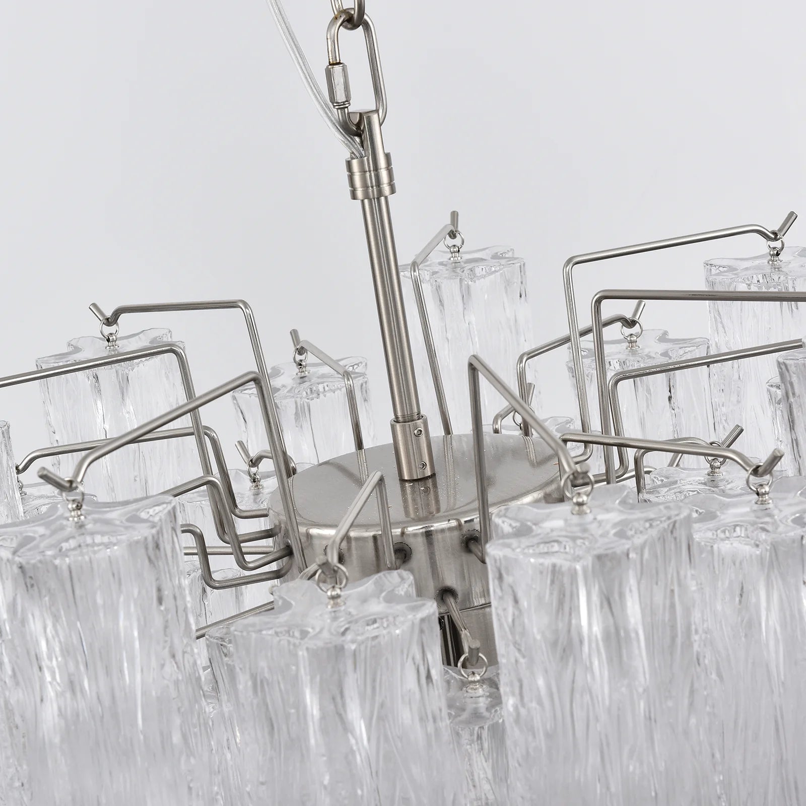 Transparent Murano Glass Tube Chandelier - Nuvé