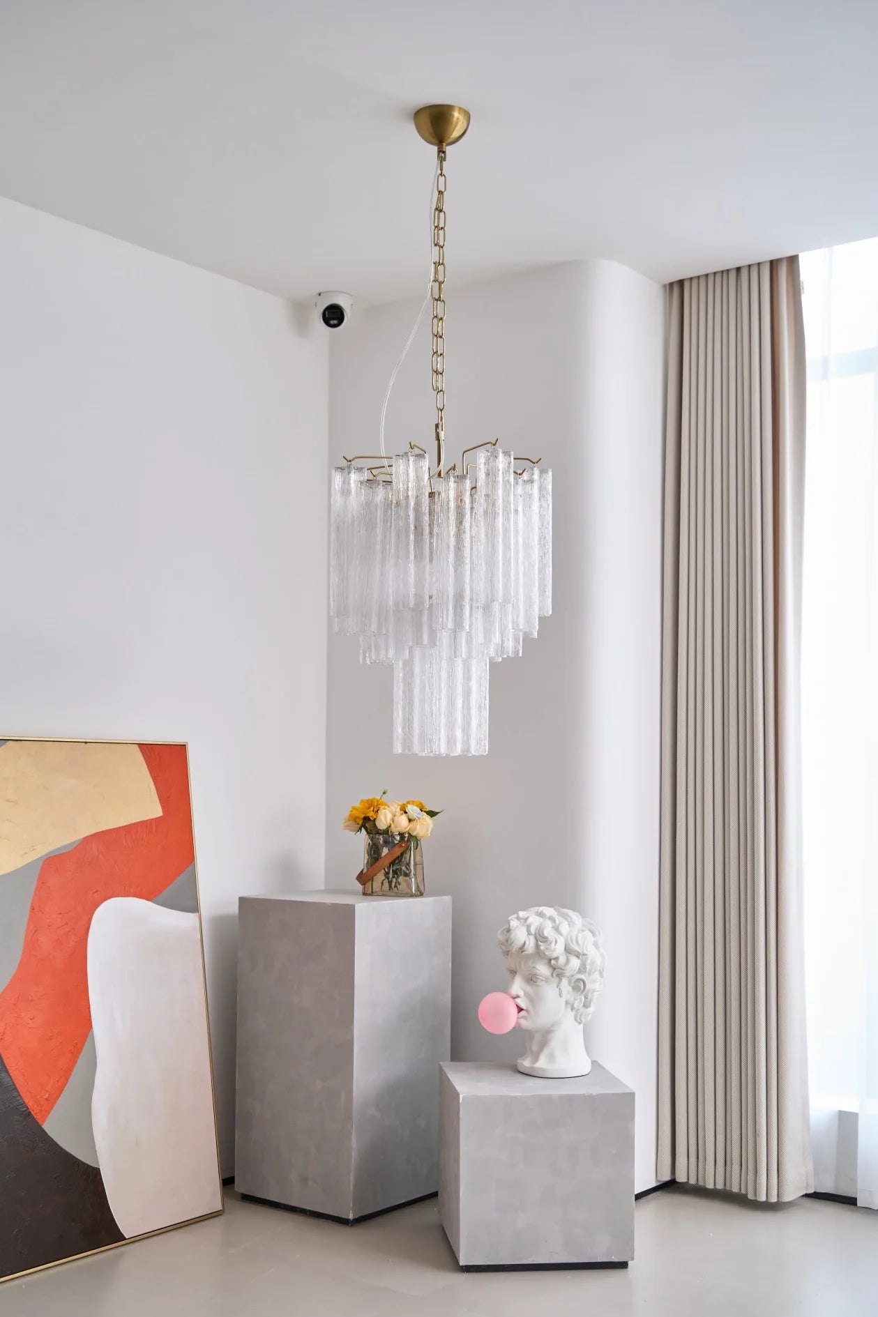 Transparent Murano Glass Tube Chandelier - Nuvé