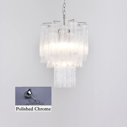 Transparent Murano Glass Tube Chandelier - Nuvé
