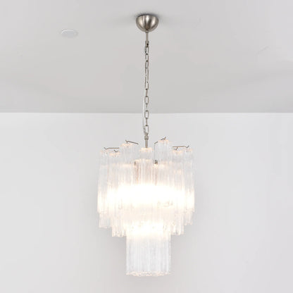 Transparent Murano Glass Tube Chandelier - Nuvé