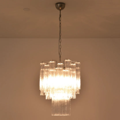 Transparent Murano Glass Tube Chandelier - Nuvé