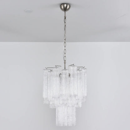 Transparent Murano Glass Tube Chandelier - Nuvé