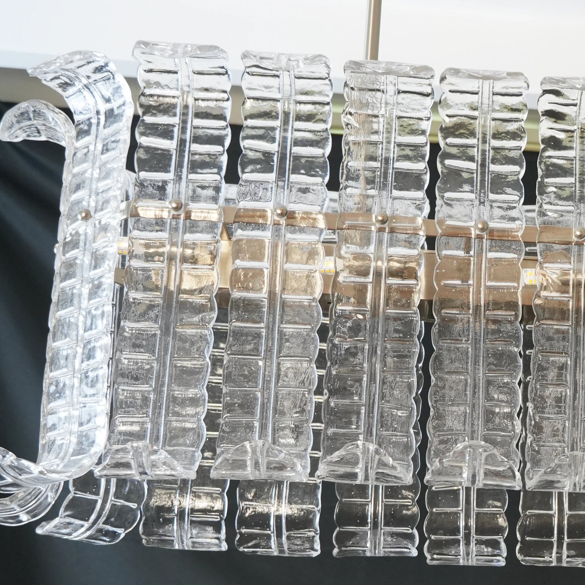 Transparent Murano Leaf Shaped Chandelier - Nuvé