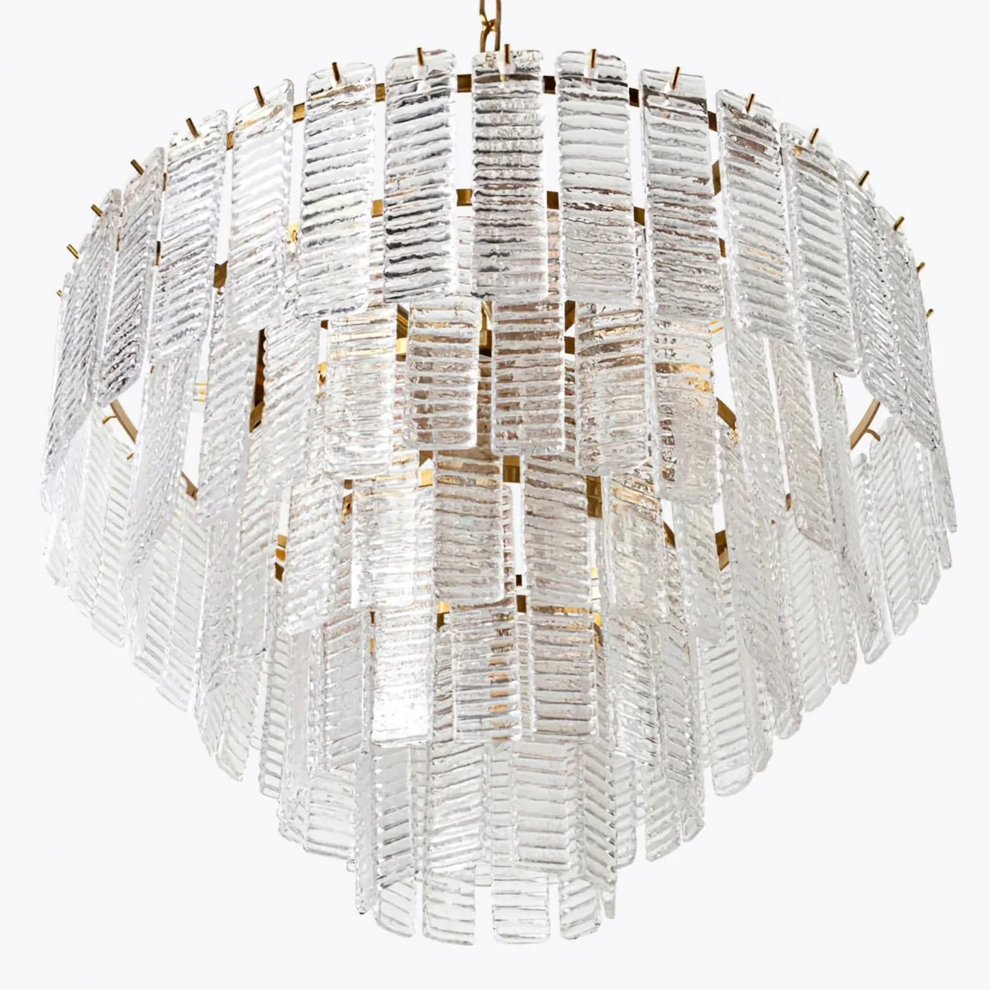 Transparent Ridged Glass Rectangle Chandelier - Nuvé
