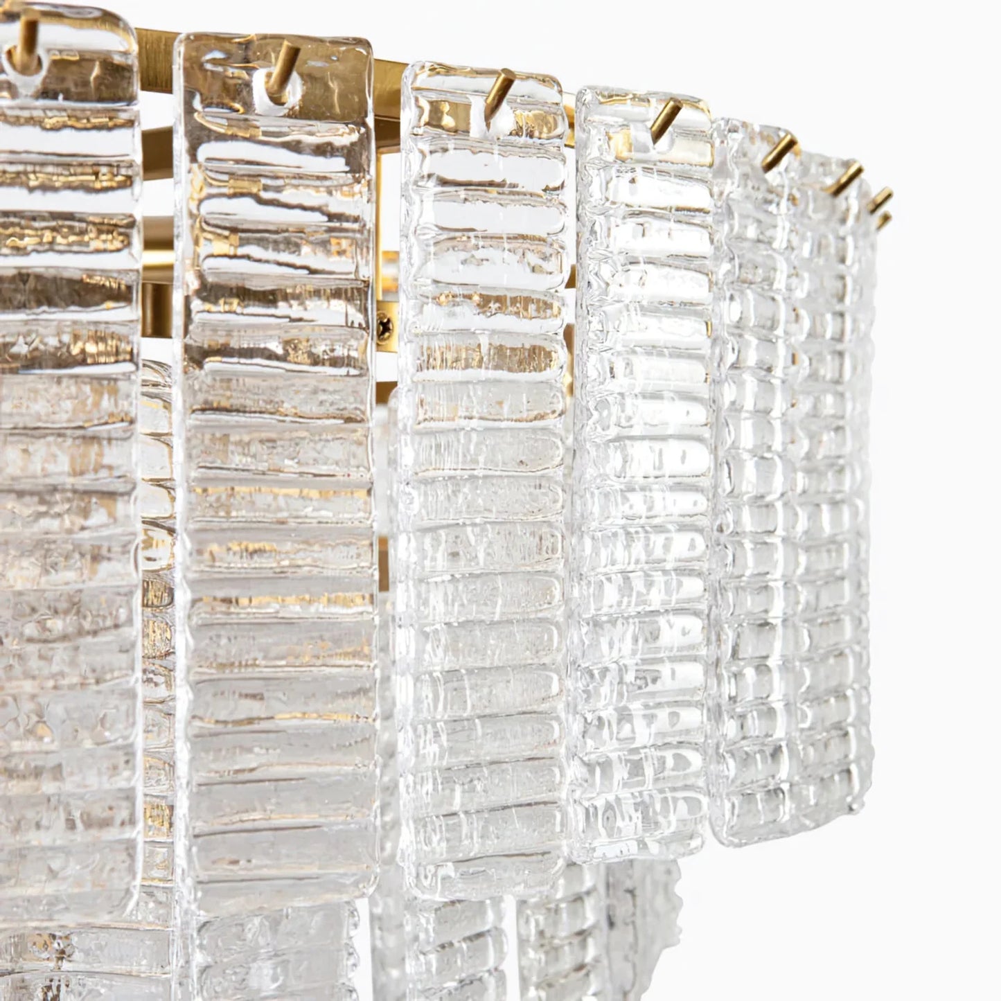 Transparent Ridged Glass Rectangle Chandelier - Nuvé