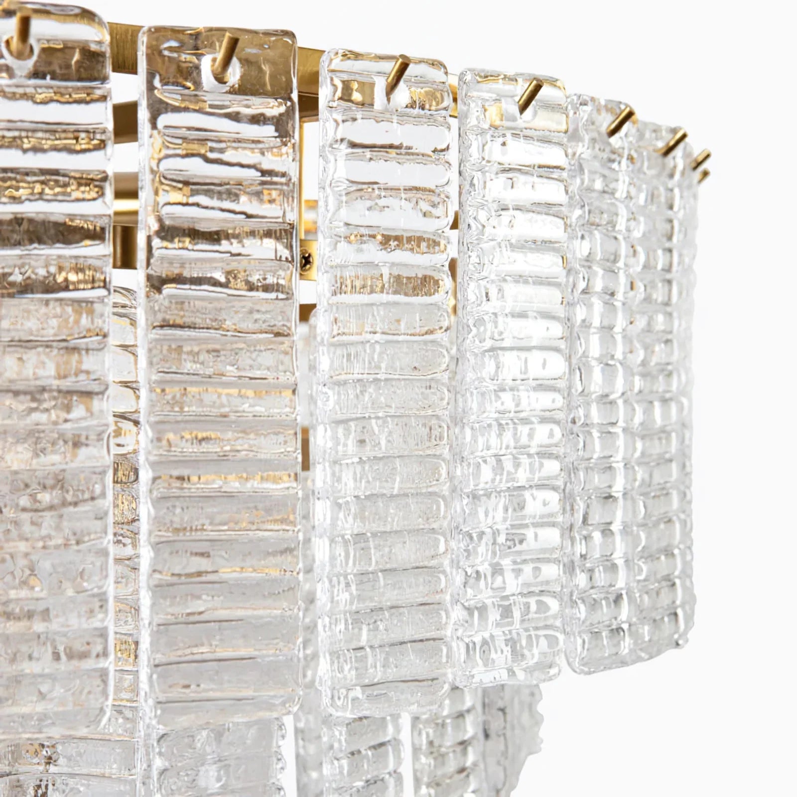 Transparent Ridged Glass Rectangle Chandelier - Nuvé