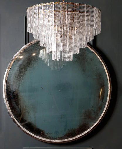 Transparent Ridged Glass Rectangle Chandelier - Nuvé