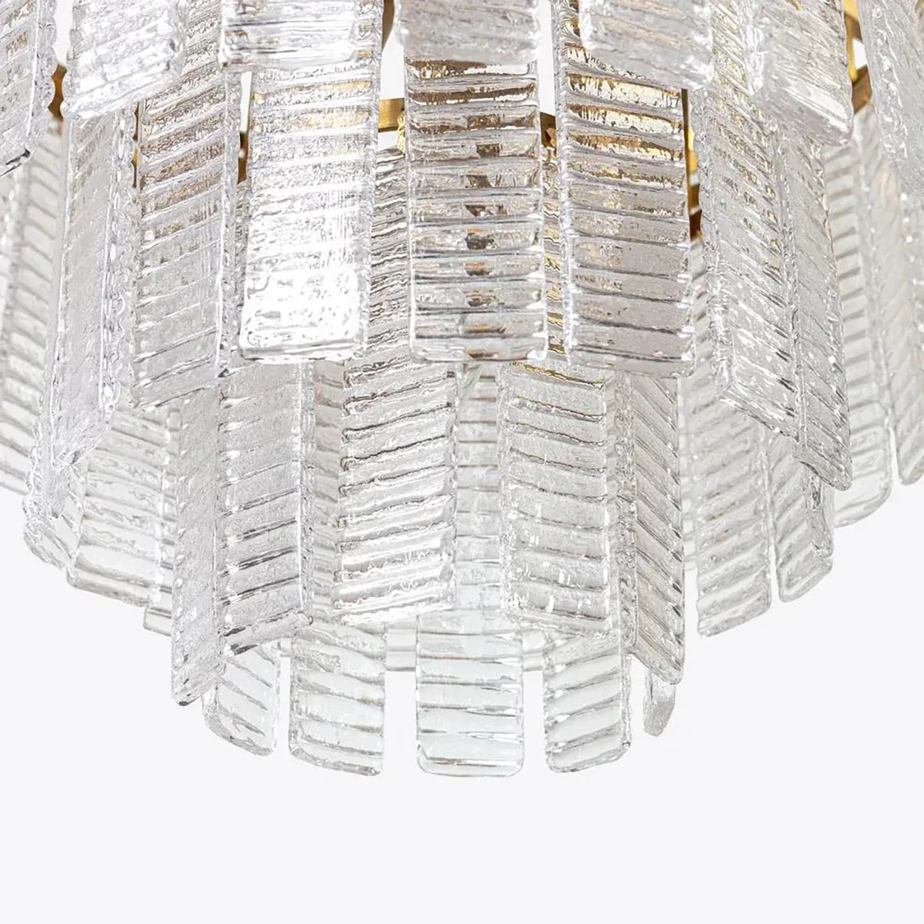 Transparent Ridged Glass Rectangle Chandelier - Nuvé