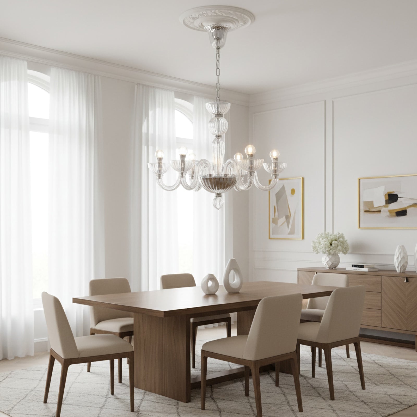 Transparent Ares Murano Glass Chandelier - Nuvé