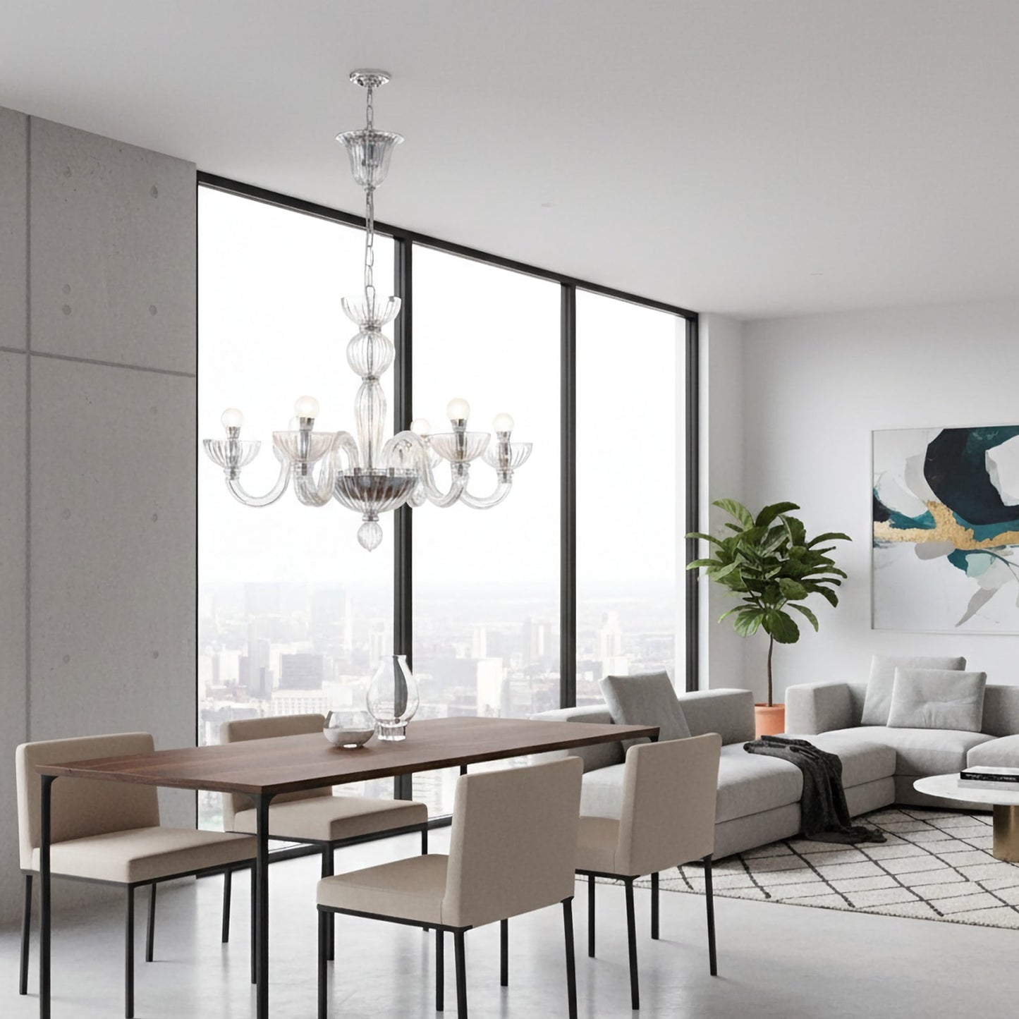 Transparent Ares Murano Glass Chandelier - Nuvé