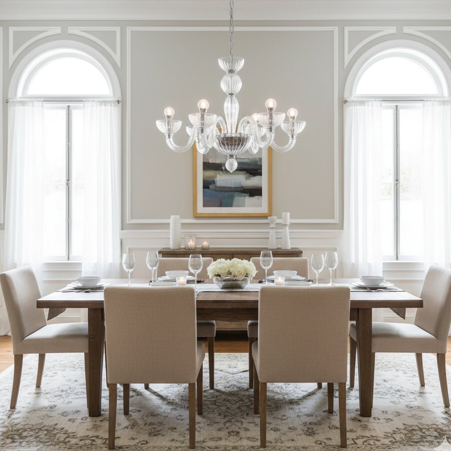 Transparent Ares Murano Glass Chandelier - Nuvé