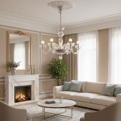 Transparent Ares Murano Glass Chandelier - Nuvé