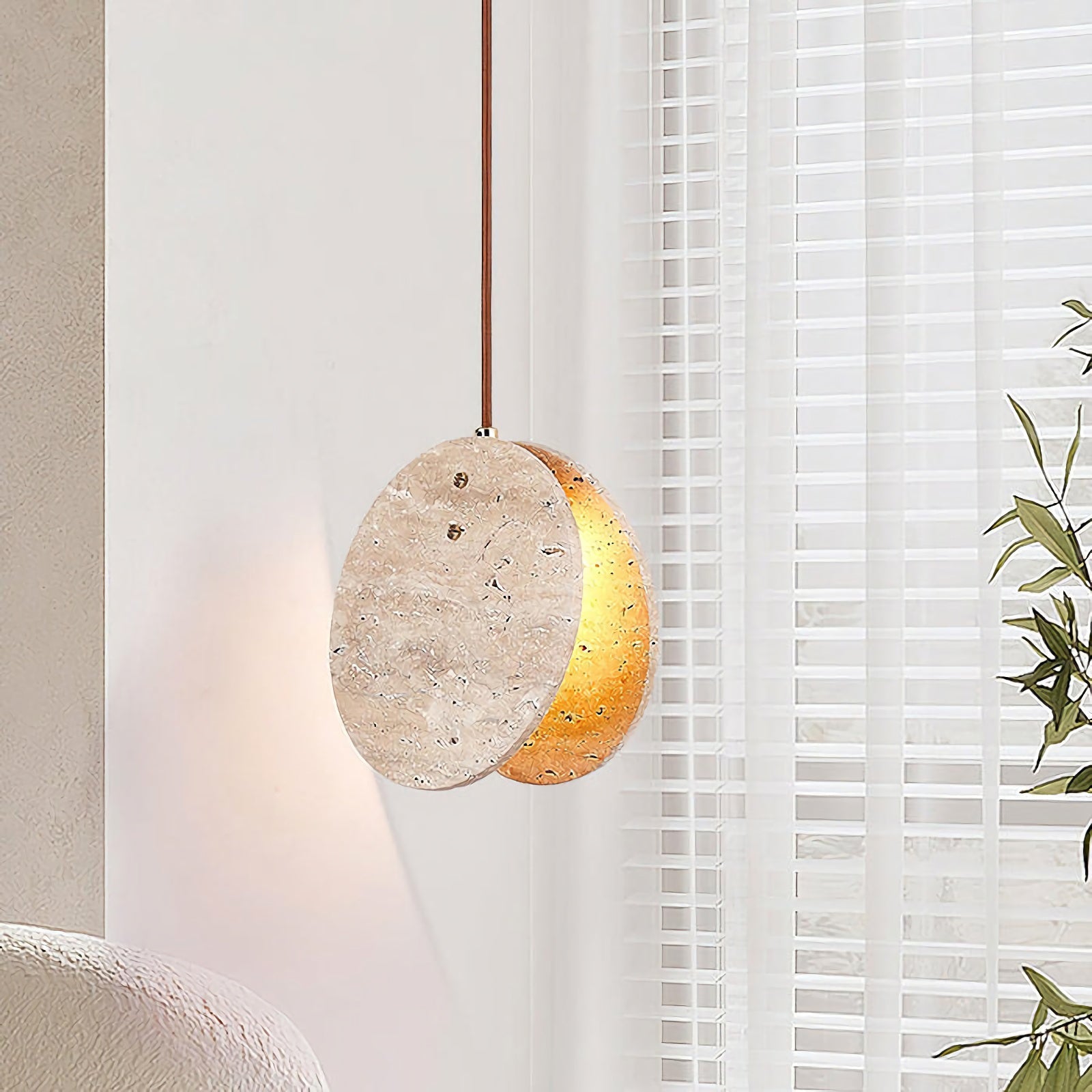 Travertine Disc Pendant Lamp - Nuvé