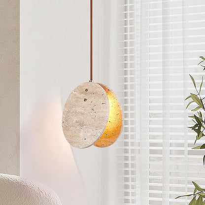 Travertine Disc Pendant Lamp - Nuvé