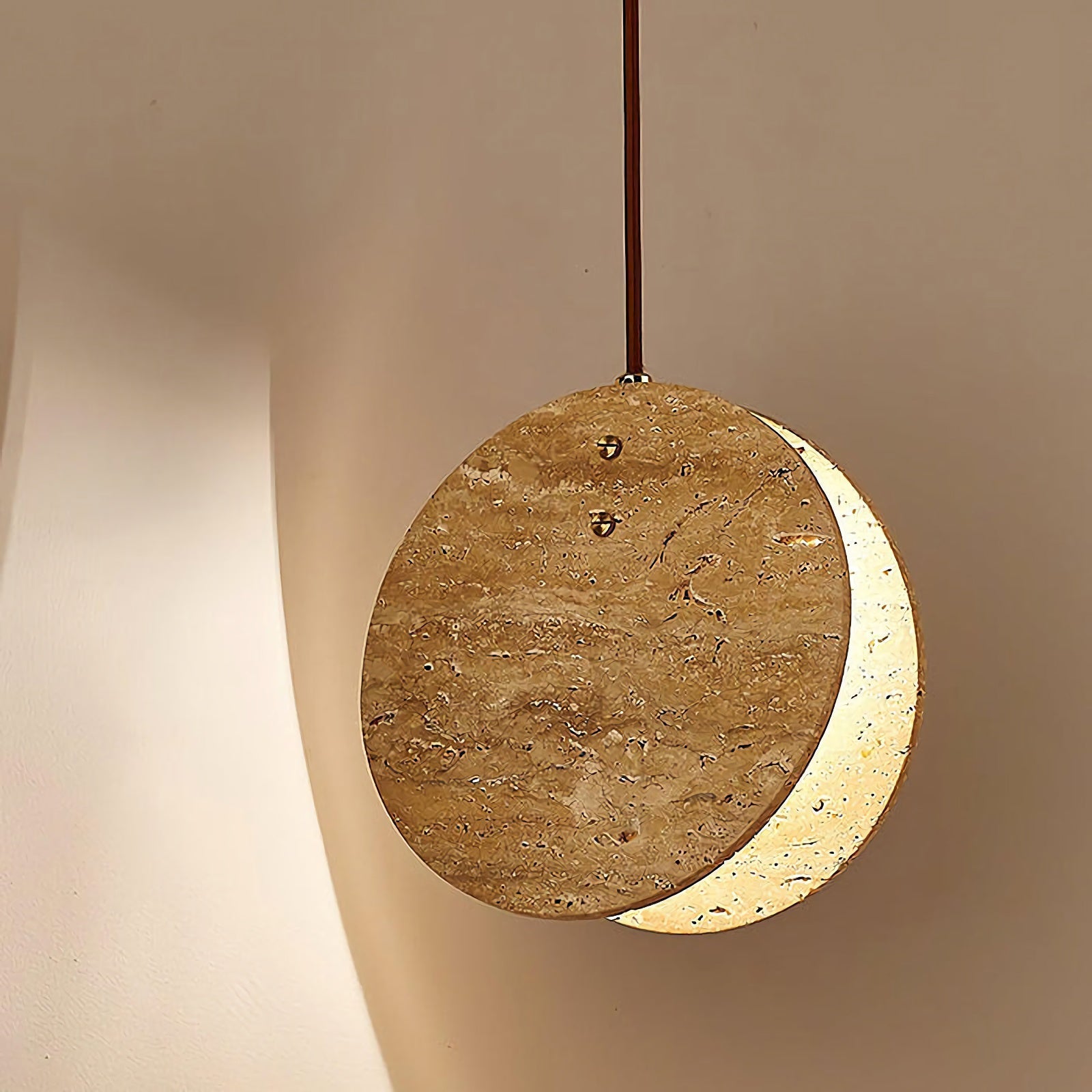 Travertine Disc Pendant Lamp - Nuvé