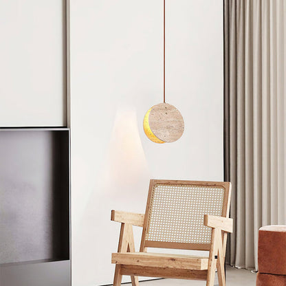Travertine Disc Pendant Lamp - Nuvé