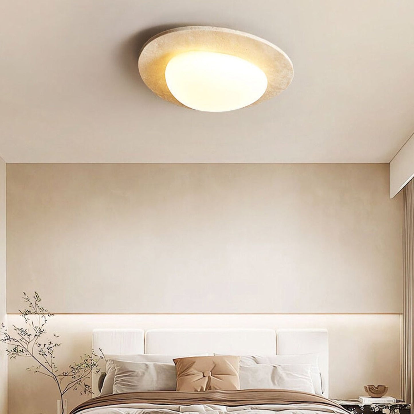 Travertine Oval Ceiling Light - Nuvé