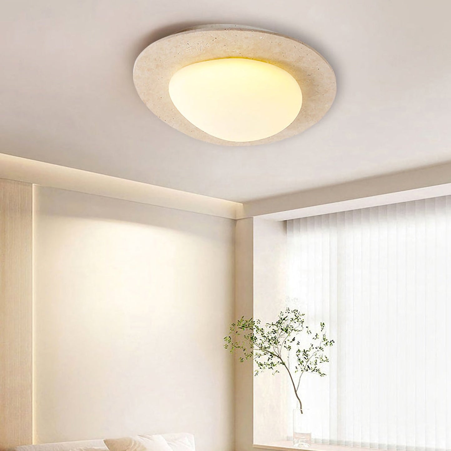 Travertine Oval Ceiling Light - Nuvé