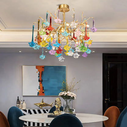 Tree Branch Glass Color Chandelier - Nuvé