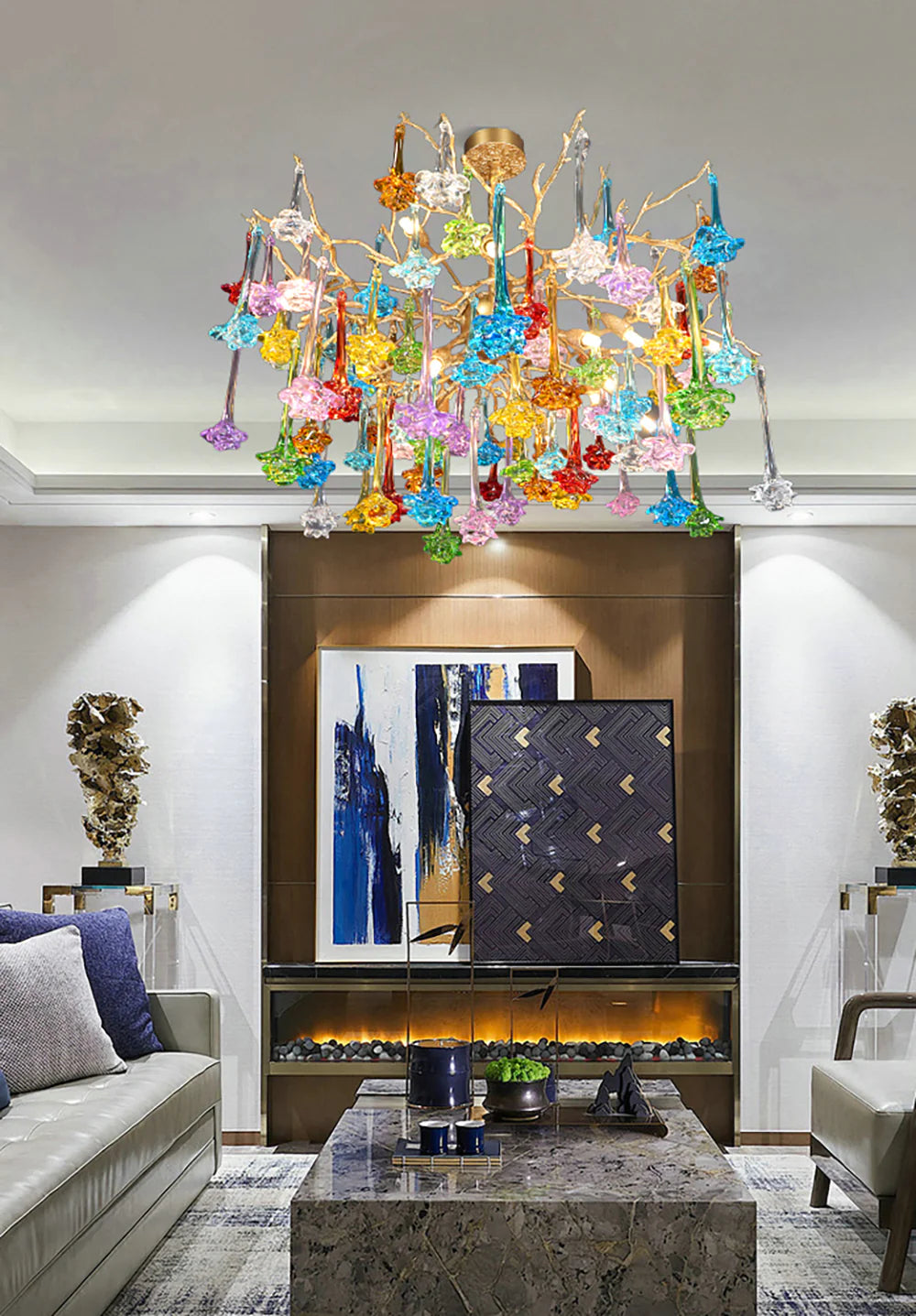 Tree Branch Glass Color Chandelier - Nuvé