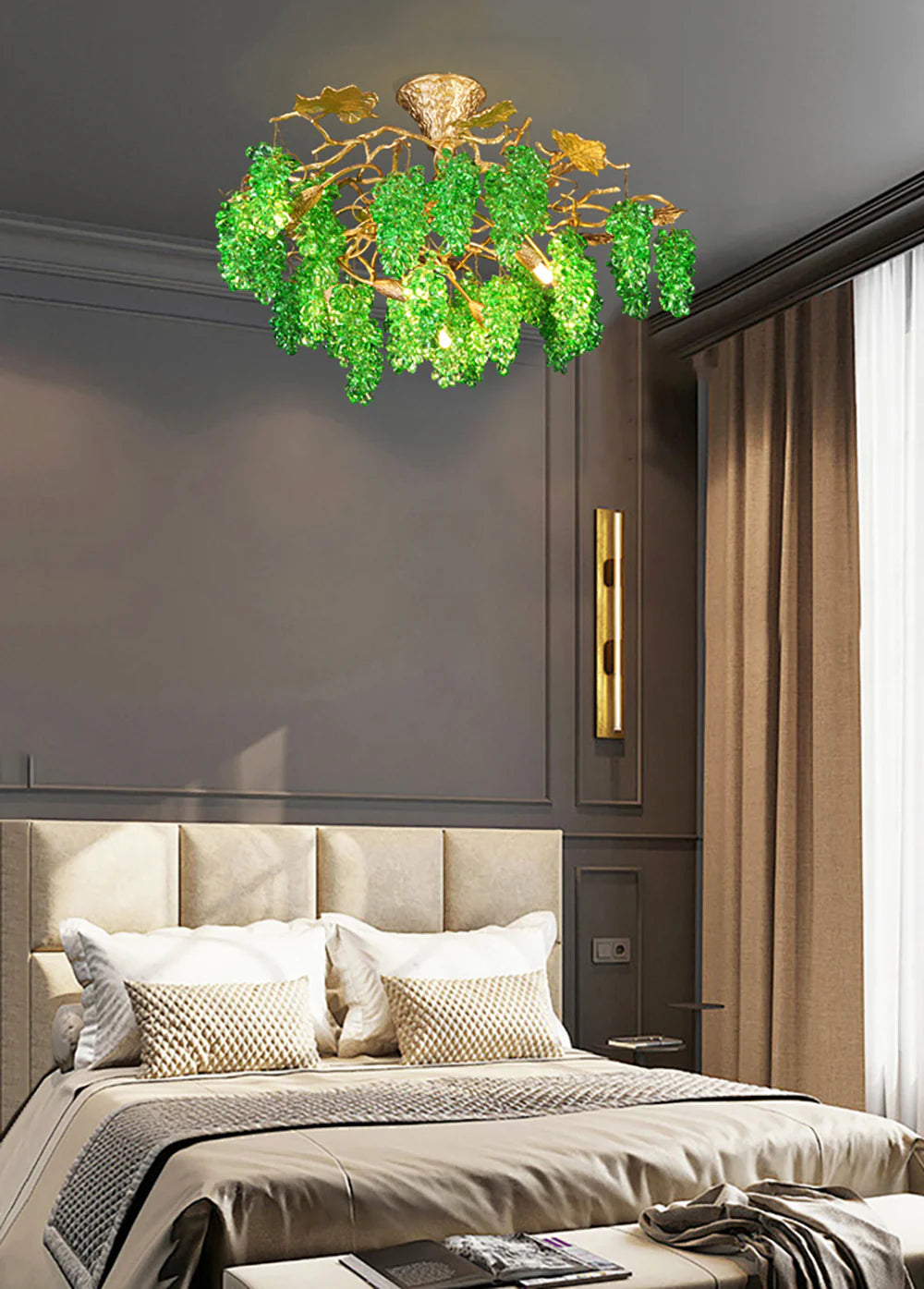 Tree Branch Glass Grape Chandelier