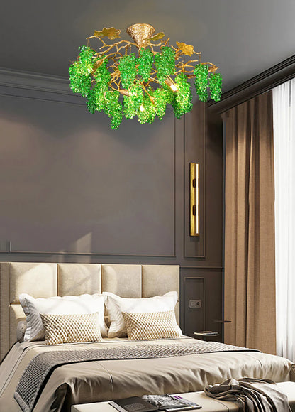 Tree Branch Glass Grape Chandelier