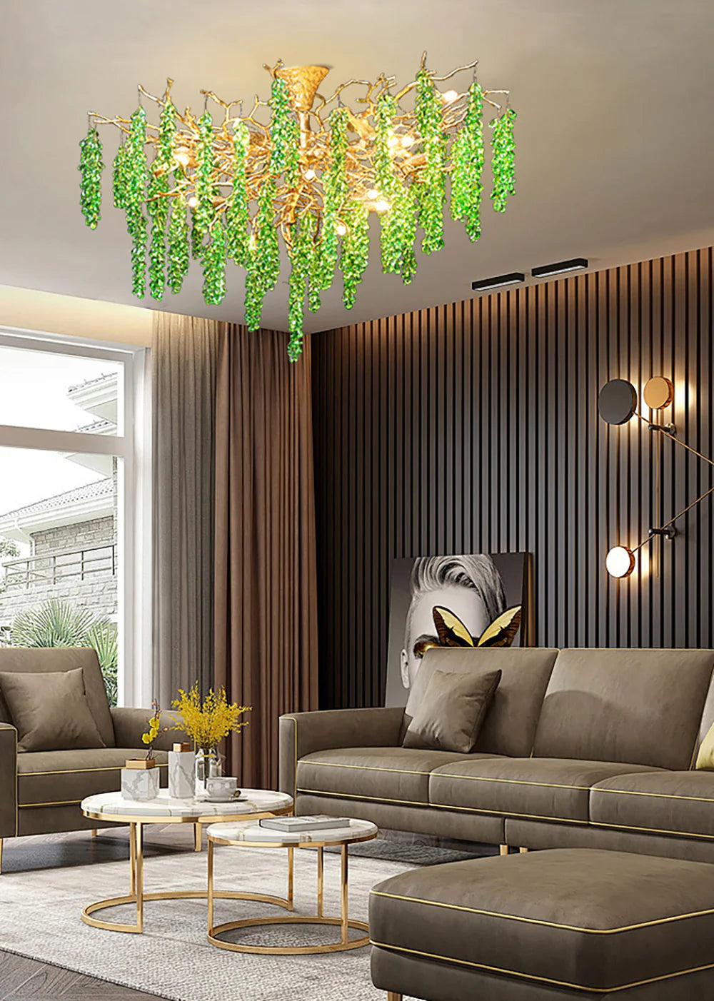 Tree Branch Glass Grape Chandelier - Nuvé