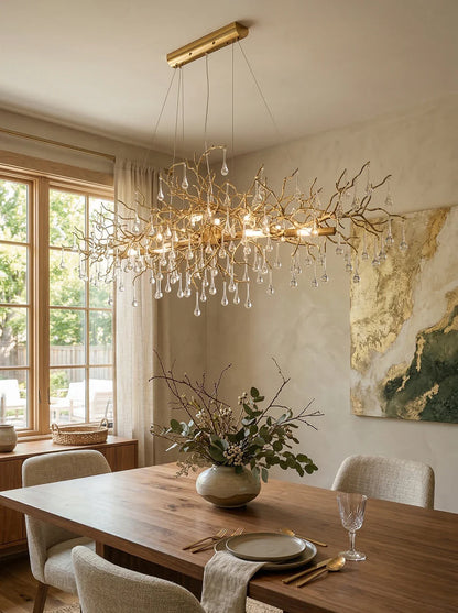 Korewolamp Tree Branch Bijou Crystal Drop Chandelier featuring delicate crystal drops and a branch-inspired design.