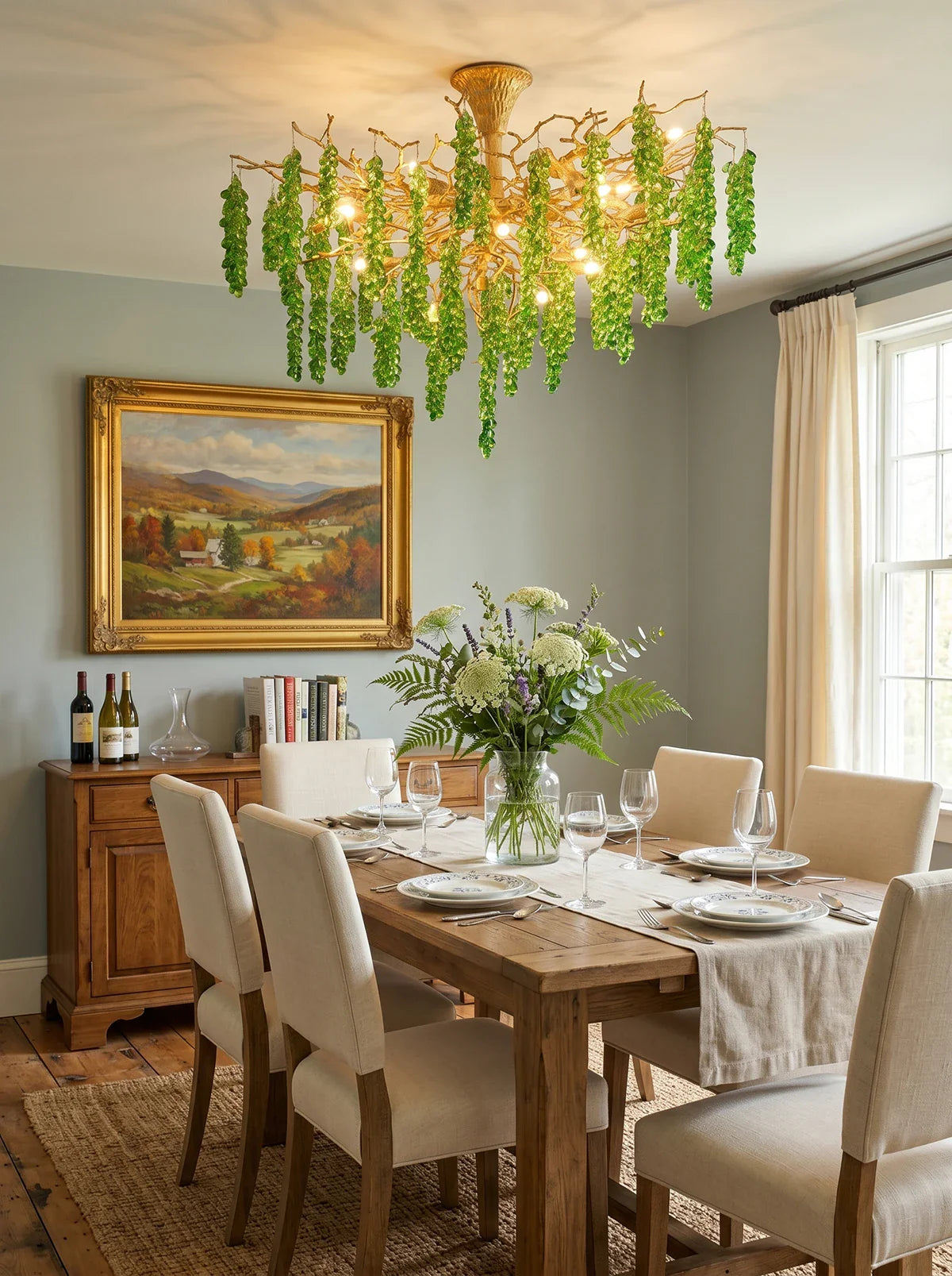 Tree Branch Glass Grape Chandelier