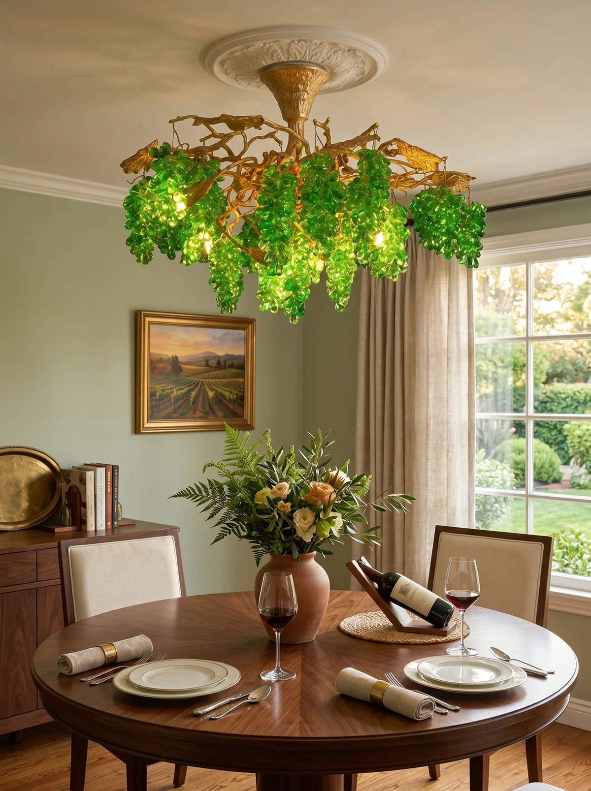 Tree Branch Glass Grape Chandelier