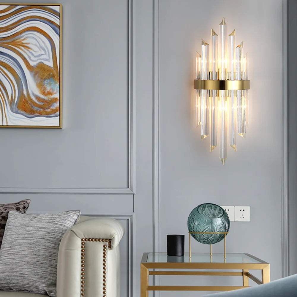 Triangular Crystal Rod Wall Lamp - Nuvé