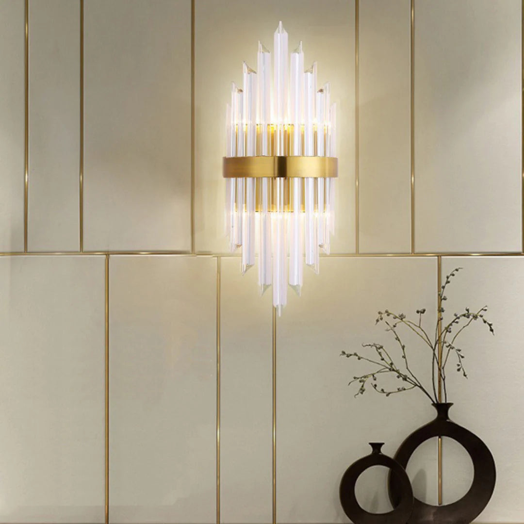 Triangular Crystal Rod Wall Lamp - Nuvé