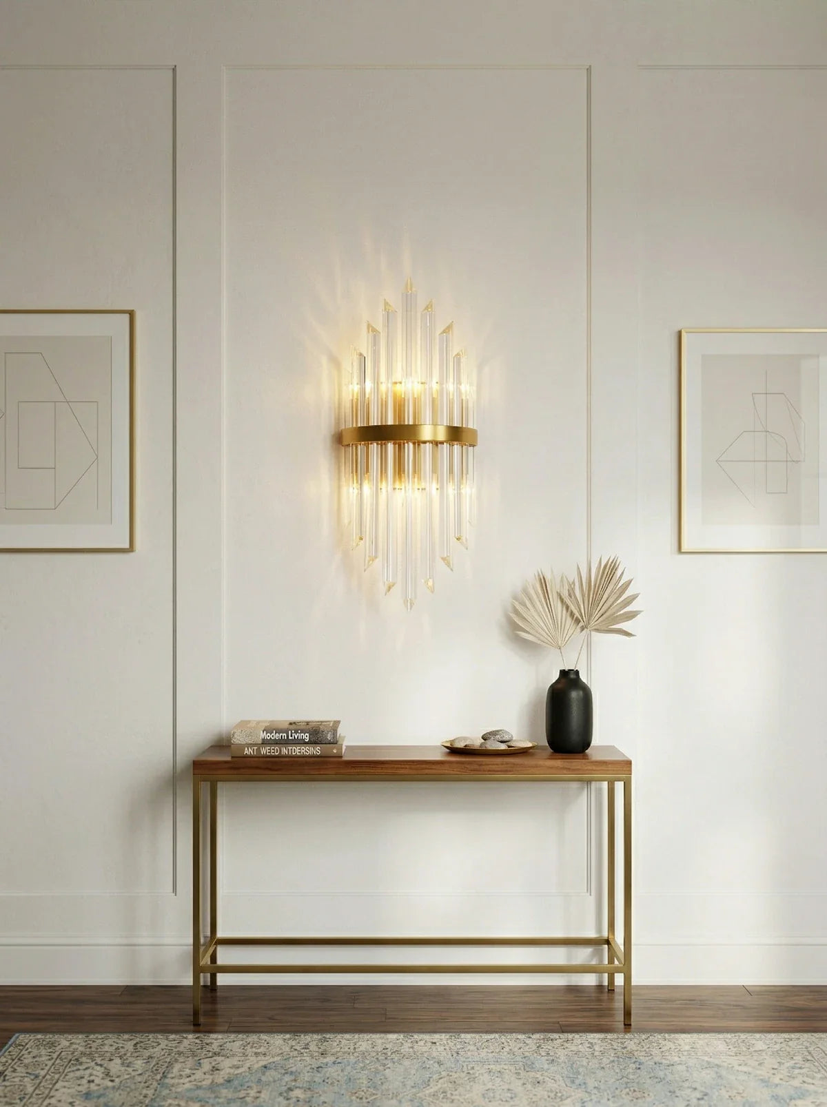 Triangular Crystal Rod Wall Lamp