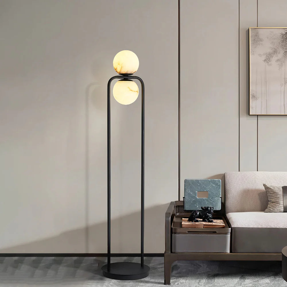 Alabaster Tribeca Black Floor Lamp - Nuvé