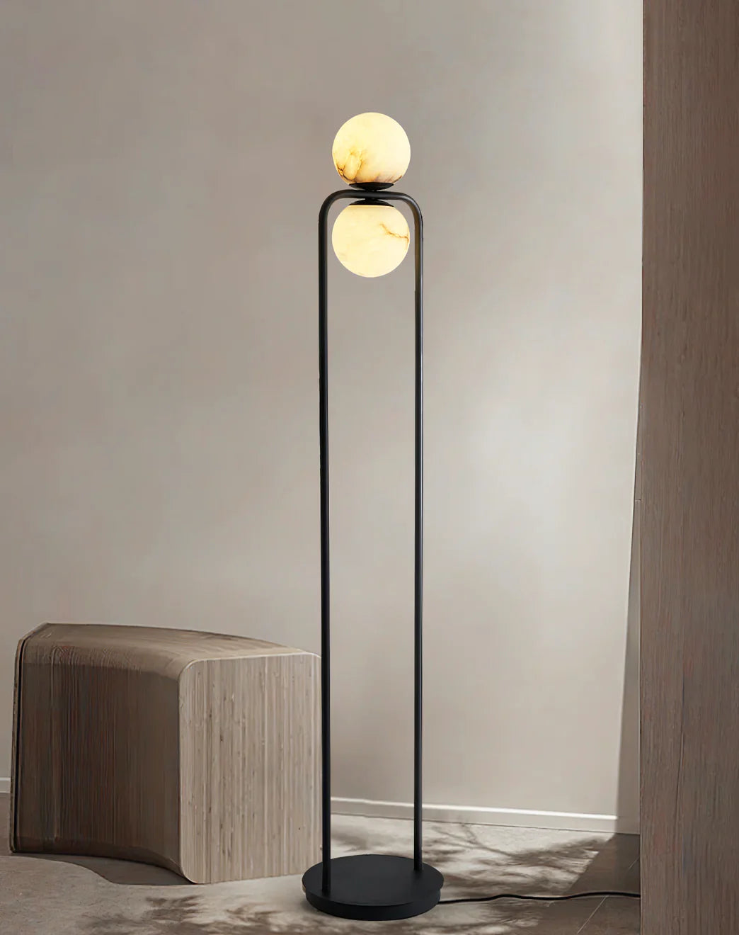 Alabaster Tribeca Black Floor Lamp - Nuvé