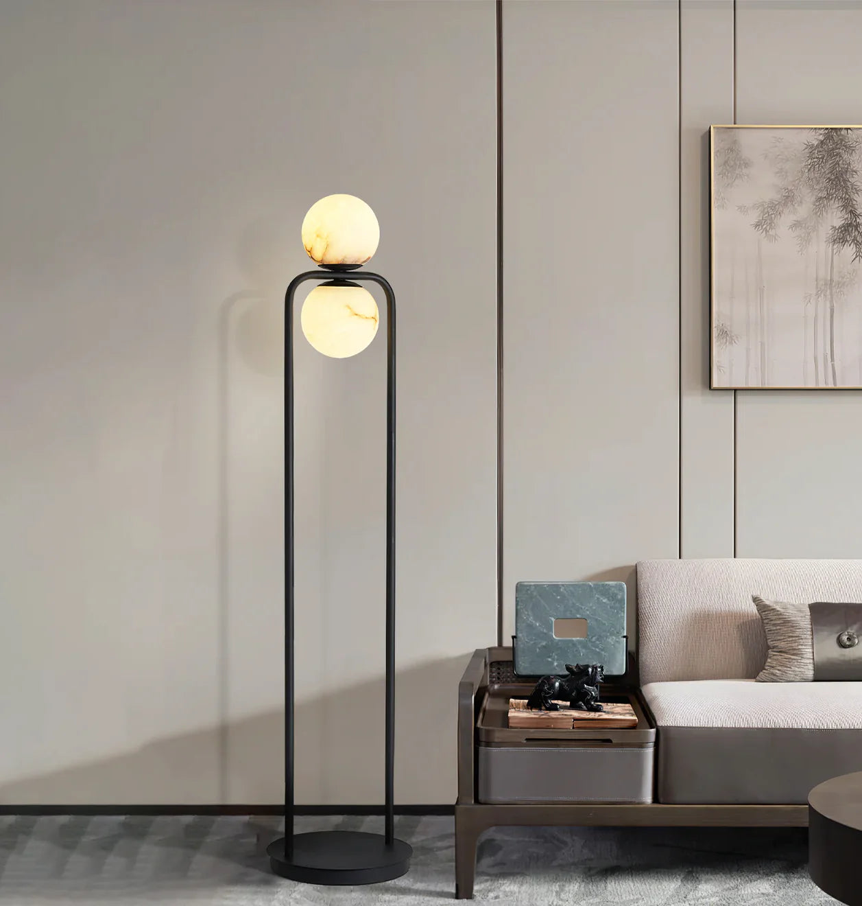 Alabaster Tribeca Black Floor Lamp - Nuvé