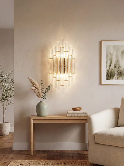 Tube Clear Crystal Wall Light