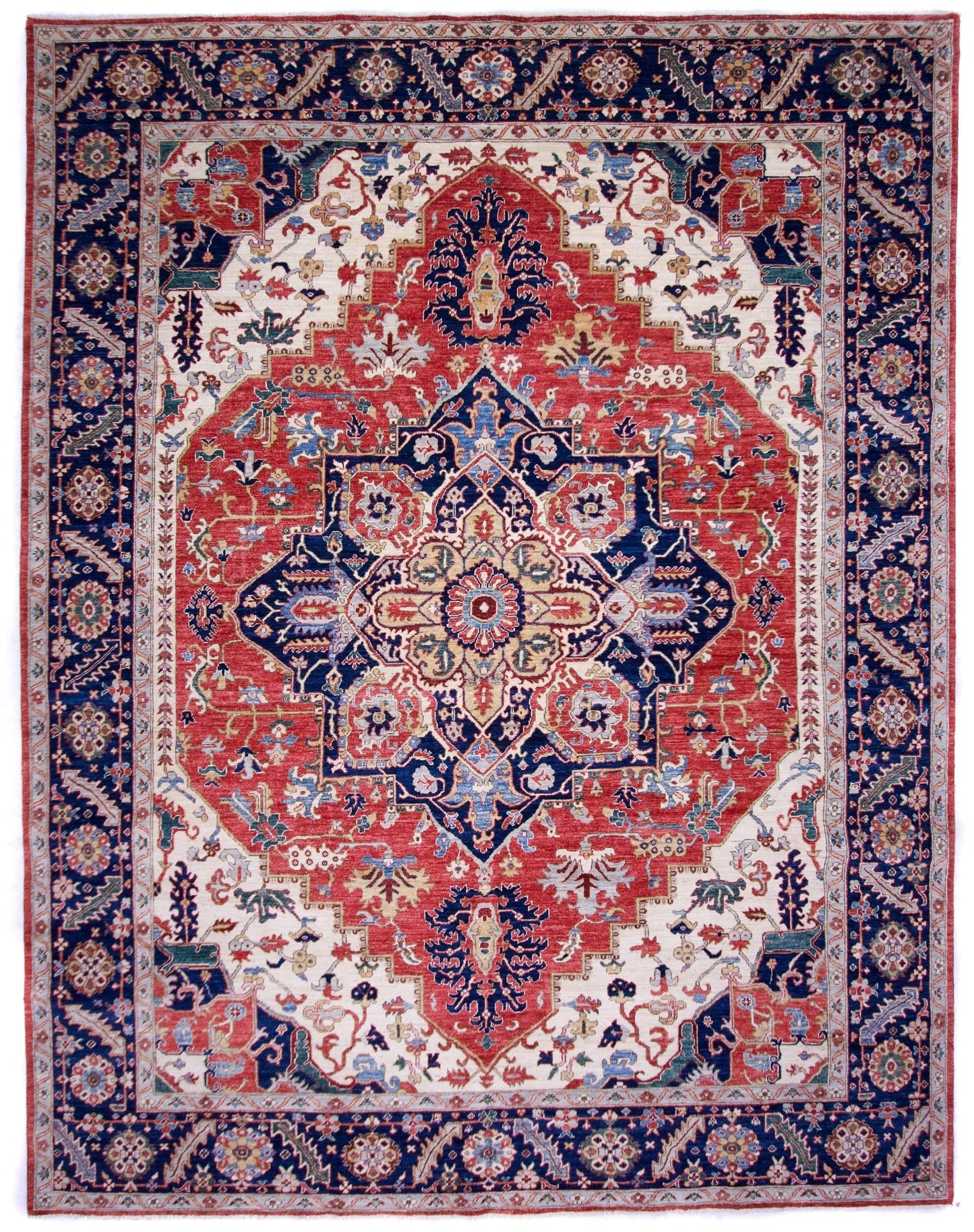 Serapi (9'00"x11'07") red/ivory/navy - Nuvé