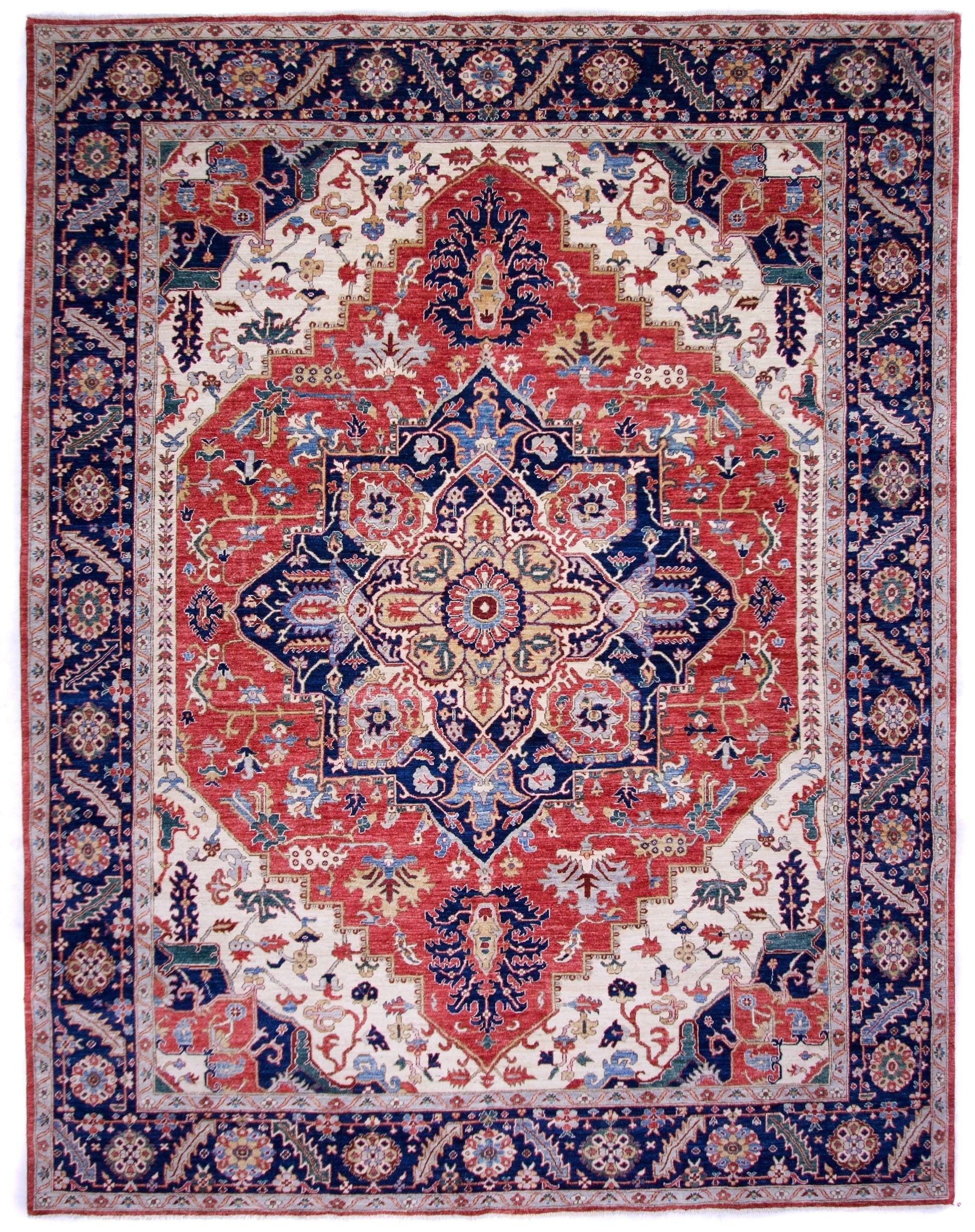 Serapi (9'00"x11'07") red/ivory/navy - Nuvé