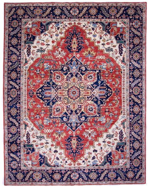 Serapi (9'00"x11'07") red/ivory/navy - Nuvé